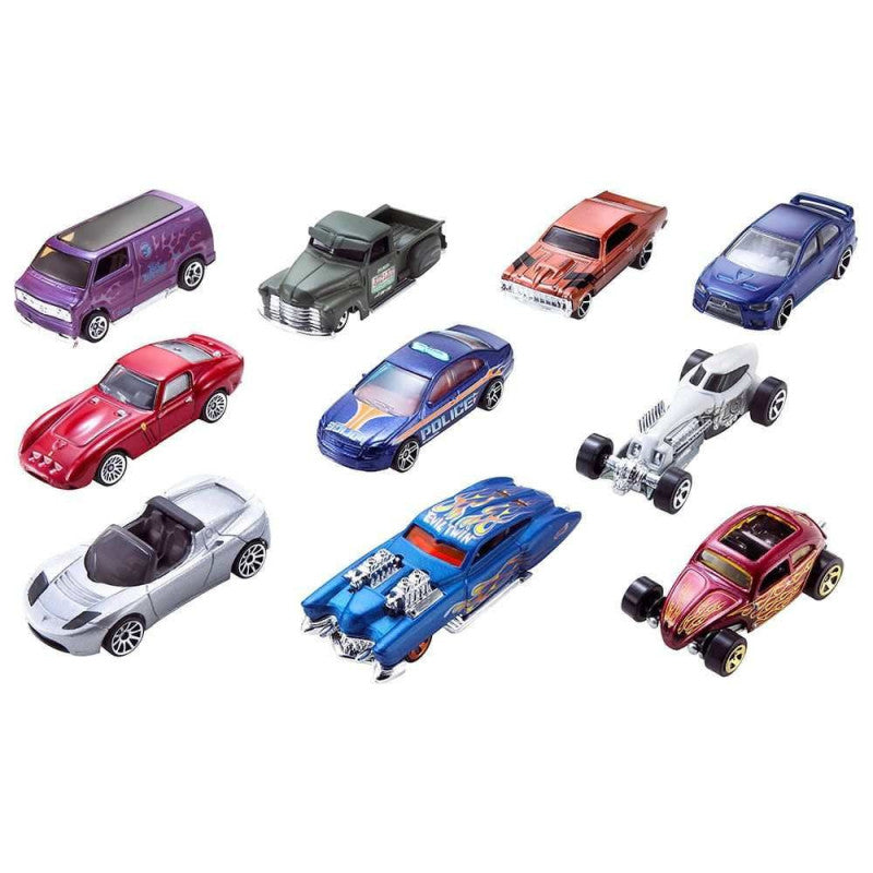 Hot Wheels Pack 10 Vehículos Varios Modelos