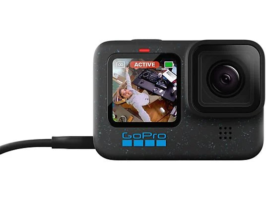 GoPro Hero 12, HyperSmooth, 27 megapixels, 5.3K, HDR, Sumergible hasta 10m, Cámara lenta, Negro