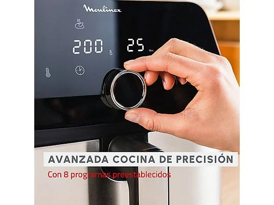 Freidora de aire - Moulinex Easy Fry Mega EZ855D, 2020 W, 200º C, 8 Programas, 7.5l, Temporizador, Inox