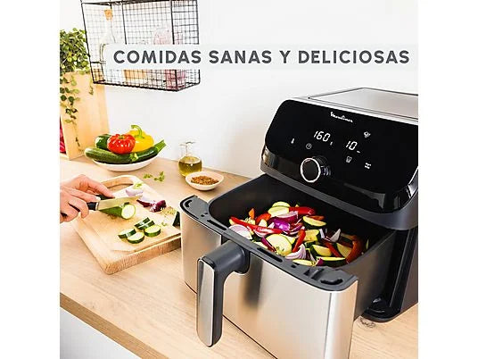 Freidora de aire - Moulinex Easy Fry Mega EZ855D, 2020 W, 200º C, 8 Programas, 7.5l, Temporizador, Inox