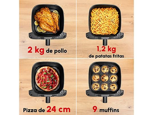 Freidora de aire - Moulinex Easy Fry Mega EZ855D, 2020 W, 200º C, 8 Programas, 7.5l, Temporizador, Inox