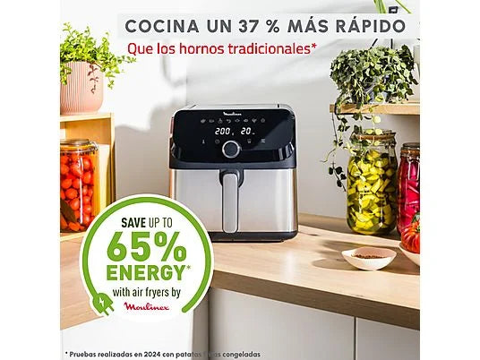 Freidora de aire - Moulinex Easy Fry Mega EZ855D, 2020 W, 200º C, 8 Programas, 7.5l, Temporizador, Inox