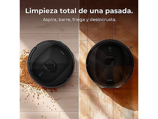 Robot aspirador - Cecotec Conga 9990 AI Spin Revolution Ultra Power Home, 4 en 1, Navegación láser, 10 kPa, 240 min, Base de autovaciado, Wi-Fi, Black