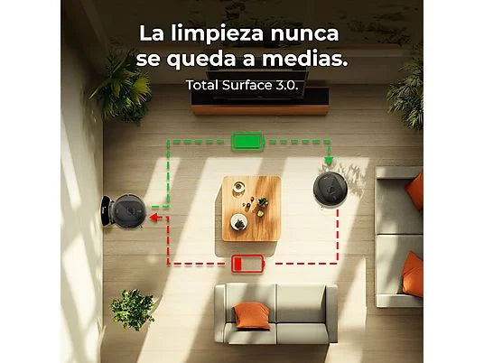 Robot aspirador - Cecotec Conga 9990 AI Spin Revolution Ultra Power Home, 4 en 1, Navegación láser, 10 kPa, 240 min, Base de autovaciado, Wi-Fi, Black