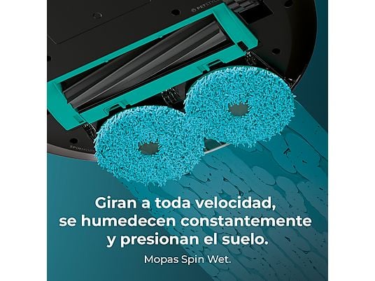 Robot aspirador - Cecotec Conga 9990 AI Spin Revolution Ultra Power Home, 4 en 1, Navegación láser, 10 kPa, 240 min, Base de autovaciado, Wi-Fi, Black