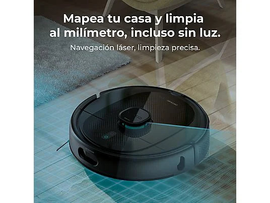Robot aspirador - Cecotec Conga 9990 AI Spin Revolution Ultra Power Home, 4 en 1, Navegación láser, 10 kPa, 240 min, Base de autovaciado, Wi-Fi, Black