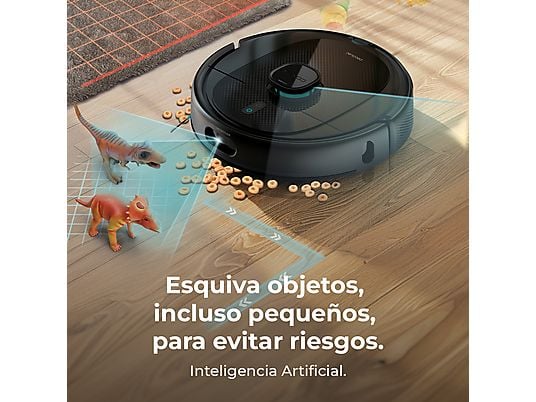 Robot aspirador - Cecotec Conga 9990 AI Spin Revolution Ultra Power Home, 4 en 1, Navegación láser, 10 kPa, 240 min, Base de autovaciado, Wi-Fi, Black