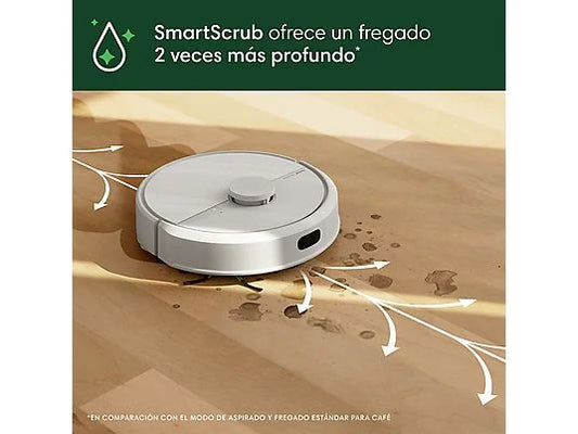 Robot friegasuelos - iRobot Roomba® 105 Combo Y351240, 12.8V, Capacidad de la Base 75 días, Autonomía 2h, Blanco