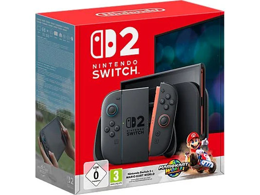 Nintendo Switch 2, 7.9” Full HD HDR 120 Hz, 256 GB, Magnetic Joy-Con 2 con modo ratón, Azul y Rojo Neón + Juego Mario Kart World (Digital)