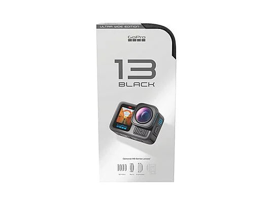 GoPro Hero13 Ultra Wide Edition, Sensor de 27 MP, Micrófono, Pantalla LCD frontal con Vista Previa, Sensor CMOS de 1/1,9", Negro