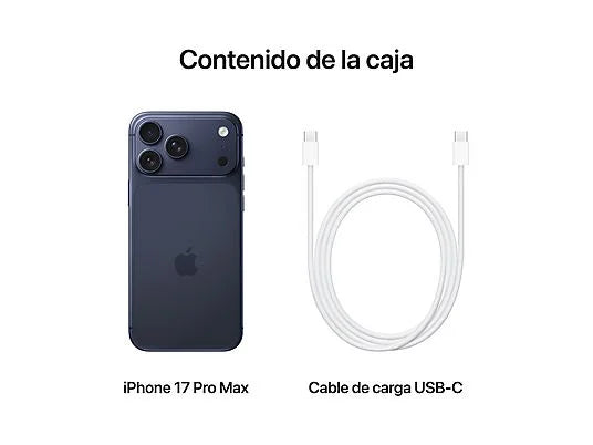 Apple iPhone 17 Pro Max, Azul oscuro, 256 GB, 5G, 6.9 " OLED Super Retina XDR, Chip A19 Pro, iOS