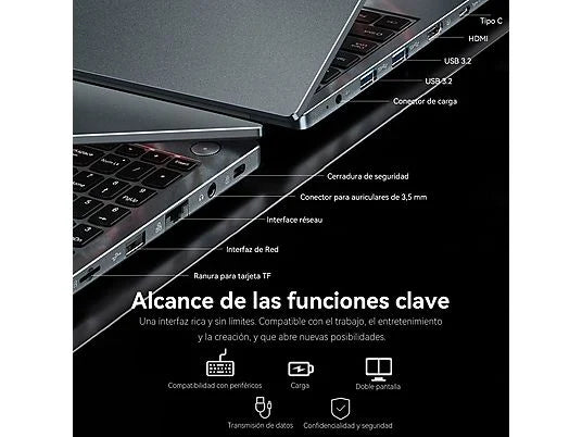 VANWIN NS3162R, 16,1 " WQXGA, AMD Ryzen 7 7735HS(Frecuencia máxima 4,75 GHz), 16 GB RAM, 512 GB SSD, Radeon™ 680M, Windows 11 Pro, gris