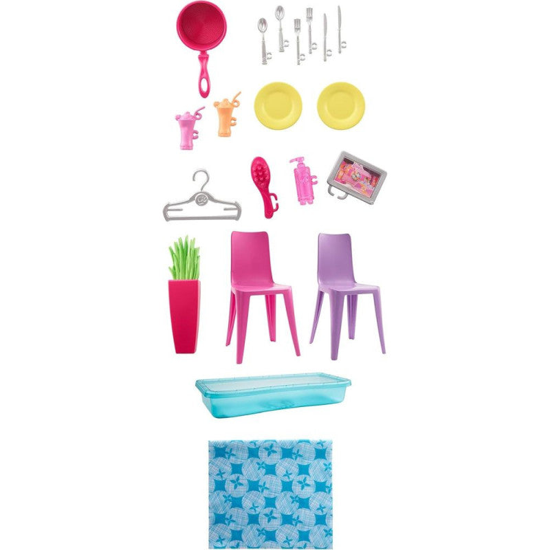 Barbie Casa Plegable con Muñeca y Accesorios