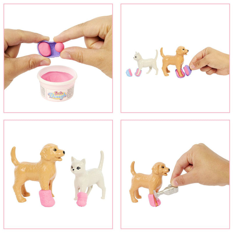 Barbie y su Clínica Veterinaria Muñeca con Pelo Rosa, Muebles de Consulta y Accesorios