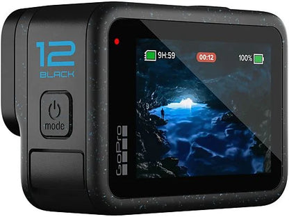 GoPro Hero 12, HyperSmooth, 27 megapixels, 5.3K, HDR, Sumergible hasta 10m, Cámara lenta, Negro