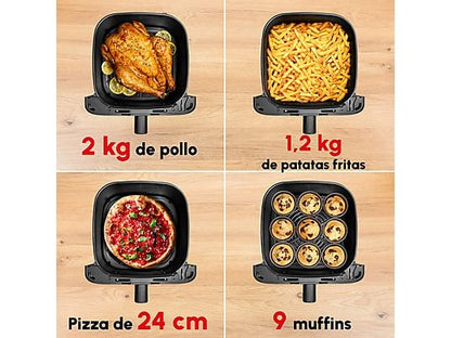 Freidora de aire - Moulinex Easy Fry Mega EZ855D, 2020 W, 200º C, 8 Programas, 7.5l, Temporizador, Inox