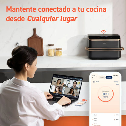 Freidora de aire - Cosori Dual Blaze Twinfry™ chef Edition, capacidad 10L, 2800W, Temporizador 1min – 48h, 6 programas en 1, Wifi, Negro