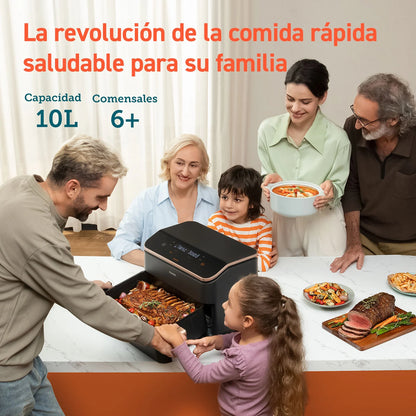 Freidora de aire - Cosori Dual Blaze Twinfry™ chef Edition, capacidad 10L, 2800W, Temporizador 1min – 48h, 6 programas en 1, Wifi, Negro