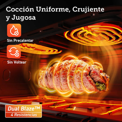 Freidora de aire - Cosori Dual Blaze Twinfry™ chef Edition, capacidad 10L, 2800W, Temporizador 1min – 48h, 6 programas en 1, Wifi, Negro
