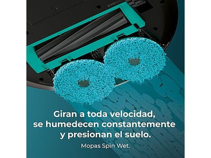 Robot aspirador - Cecotec Conga 9990 AI Spin Revolution Ultra Power Home, 4 en 1, Navegación láser, 10 kPa, 240 min, Base de autovaciado, Wi-Fi, Black