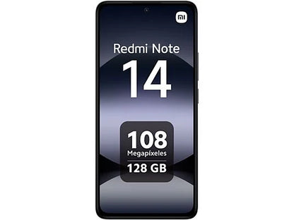 Xiaomi Redmi Note 14, Negro medianoche, 128 GB, 6 GB RAM, 6.67" AMOLED FHD+, MediaTek Helio g99-Ultra, 5500 mAh
