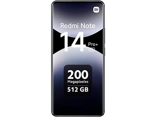 Xiaomi Redmi Note 14 Pro+ 5G, Negro medianoche, 512 GB, 12 GB RAM, 6.67" AMOLED 1.5K, Snapdragon 7s Gen 3., 5110 mAh