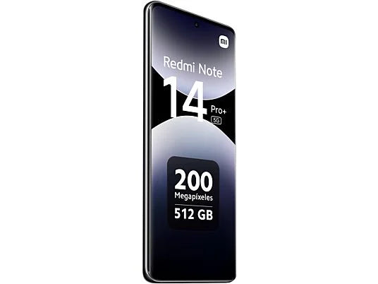 Xiaomi Redmi Note 14 Pro+ 5G, Negro medianoche, 512 GB, 12 GB RAM, 6.67" AMOLED 1.5K, Snapdragon 7s Gen 3., 5110 mAh