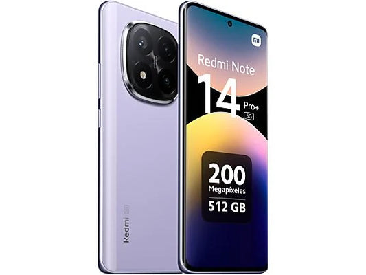 Xiaomi Redmi Note 14 Pro+ 5G, Morado lavanda, 512 GB, 12 GB RAM, 6.67" AMOLED 1.5K, Snapdragon 7s Gen 3., 5110 mAh