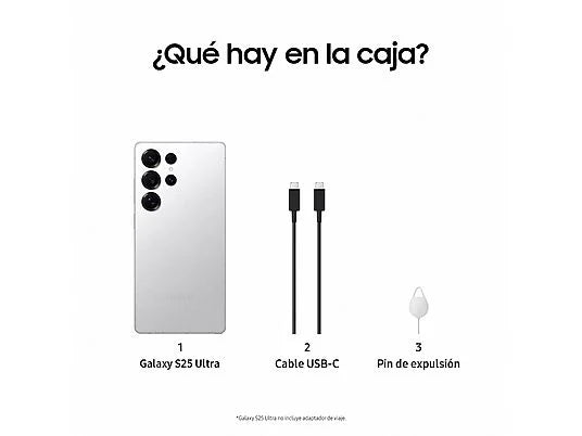 Samsung Galaxy S25 Ultra, Titanium Silver, 512 GB, 12 GB RAM, 6.9" WQHD+, Snapdragon 8, 5000 mAh, Android 15