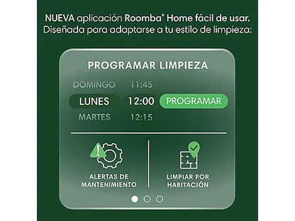 Robot friegasuelos - iRobot Roomba® 105 Combo Y351240, 12.8V, Capacidad de la Base 75 días, Autonomía 2h, Blanco