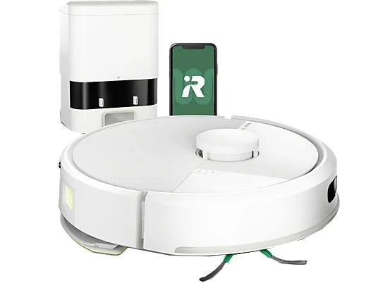 Robot friegasuelos - iRobot Roomba® 105 Combo Y351240, 12.8V, Capacidad de la Base 75 días, Autonomía 2h, Blanco