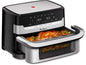 Freidora de aire - Moulinex Dual Easy Fry Flex EZ922D, 2700W, 9L, 7 programas, Separador de cesta, 40°C-200°C, hasta 8 personas, Negro