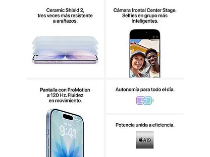 Apple iPhone 17, Negro, 256 GB, 5G, 6.3 " OLED Super Retina XDR, Chip A19, iOS