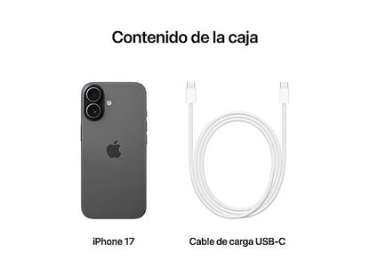 Apple iPhone 17, Negro, 256 GB, 5G, 6.3 " OLED Super Retina XDR, Chip A19, iOS