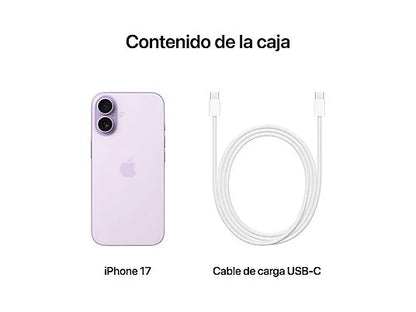 Apple iPhone 17, Lavanda, 512 GB, 5G, 6.3 " OLED Super Retina XDR, Chip A19, iOS