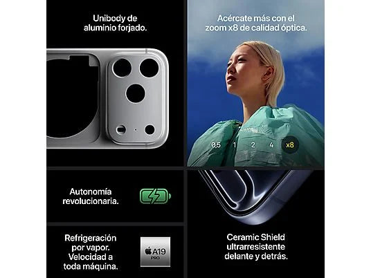 Apple iPhone 17 Pro Max, Azul oscuro, 256 GB, 5G, 6.9 " OLED Super Retina XDR, Chip A19 Pro, iOS