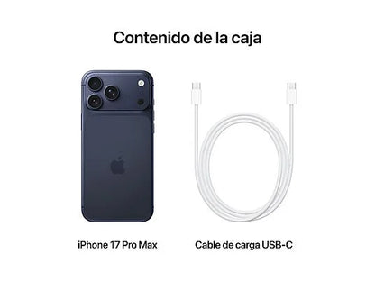 Apple iPhone 17 Pro Max, Azul oscuro, 256 GB, 5G, 6.9 " OLED Super Retina XDR, Chip A19 Pro, iOS