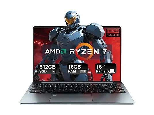 VANWIN NS3162R, 16,1 " WQXGA, AMD Ryzen 7 7735HS(Frecuencia máxima 4,75 GHz), 16 GB RAM, 512 GB SSD, Radeon™ 680M, Windows 11 Pro, gris