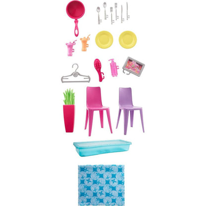 Barbie Casa Plegable con Muñeca y Accesorios