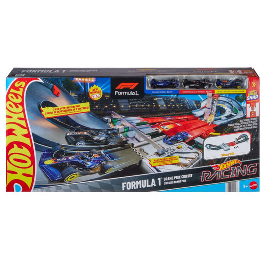 Hot Wheels Racing Conjunto Circuito de Gran Premio de Formula 1 con 3 Coches