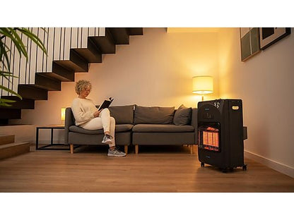 Cecotec Ready Warm 4000, Plegable,Potencia hasta 4.2 kW, Triple sistema de seguridad, Apto para bombonas de 15 kg