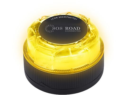 Baliza V16 - NK SOS Road Connected V16, Luz emergencia, Homologada y conectada con DGT, Señalización y geoposicionamiento, eSIM incluida, 360º, Negro